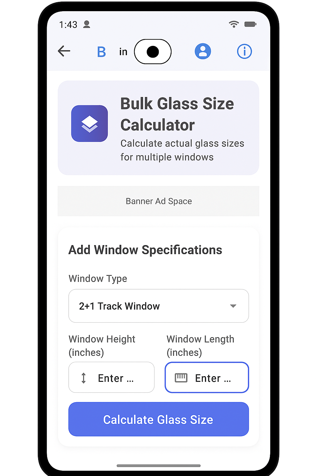 Glass Size Calculator